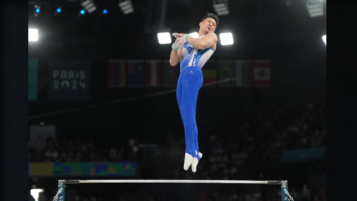 Taiwan’s Tang Chia-hung wins bronze in Paris Games (Courtesy of Chinese Taipei Olympic Committee) President Lai celebrates Tang Chia-hung’s gymnastics medal