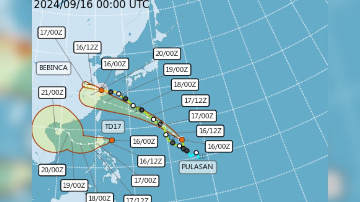 Typhoon Pulasan to approach Taiwan: CWA (Courtesy of CWA) Typhoon Pulasan set to approach Taiwan, CWA warns