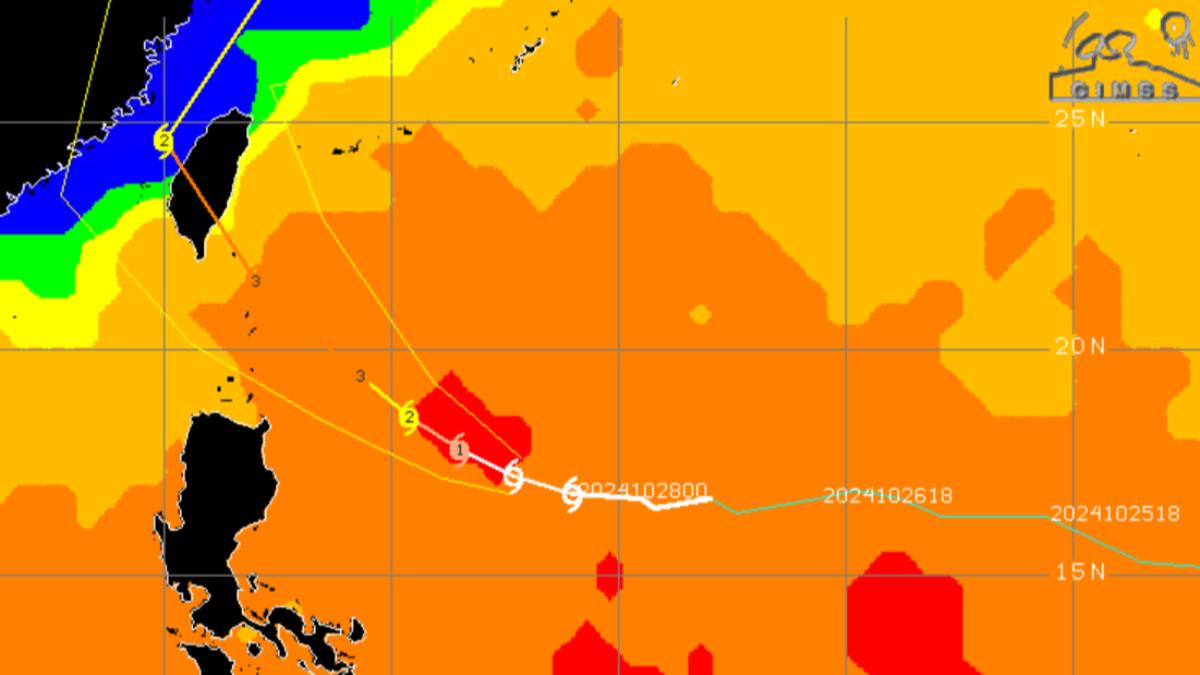 Typhoon Kong-Rey halts ferry services (Courtesy of CIMSS) Typhoon Kong-Rey halts Taitung-Green Island ferries