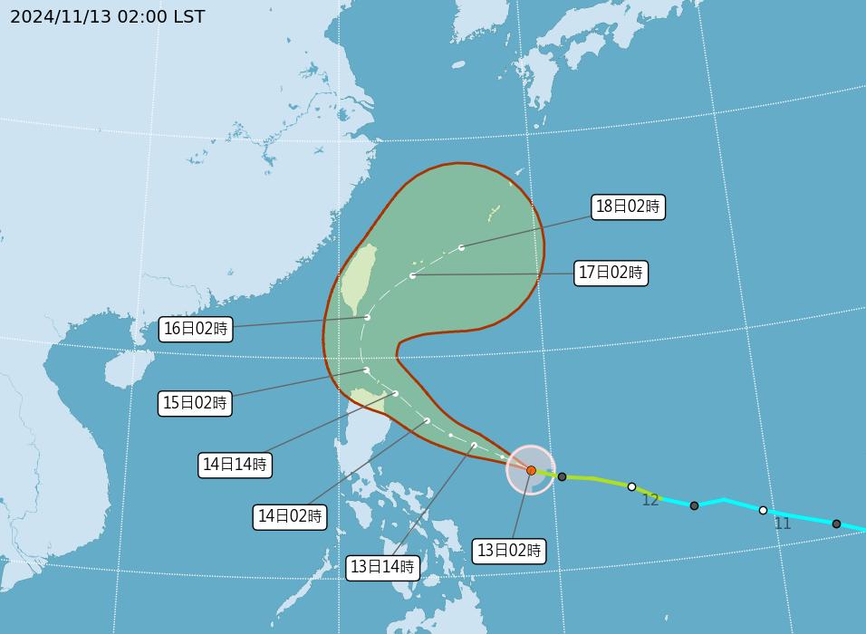 Typhoon Usagi strengthens, nears Taiwan (Courtesy of CWA) Typhoon Usagi intensifies, may impact Taiwan this weekend