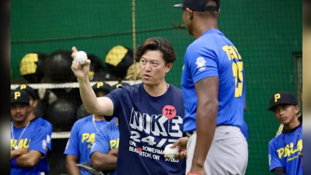 Taiwan baseball legend trains Palau for Pacific Mini Games (Courtesy of Sports Administration) Former Yankees star trains Palau team in Taiwan outreach