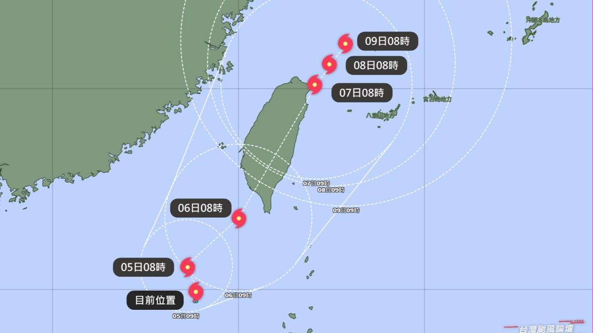 Tropical system could impact Taiwan this weekend (Courtesy of TWTYBBS) Tropical system threatens S. Taiwan with heavy rainfall
